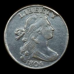 ***Auction Highlight*** 1804 Draped Bust Large Cent 1c Graded xf+ by USCG (fc)