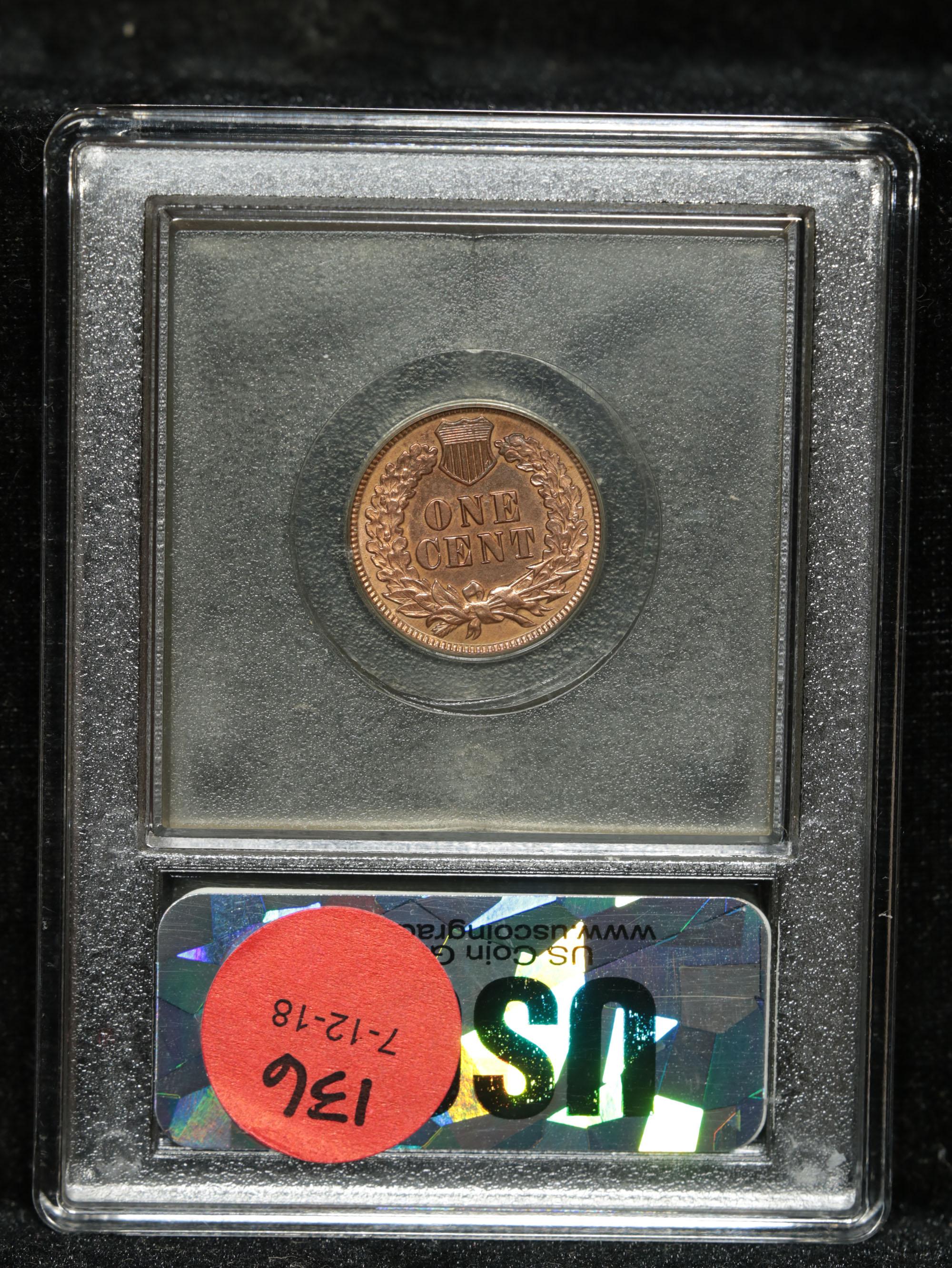 ***Auction Highlight*** 1887 Indian Cent 1c Graded Choice Unc RD By USCG (fc)