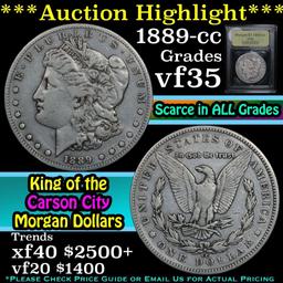 ***Auction Highlight*** 1889-cc Morgan Dollar $1 Graded vf++ by USCG (fc)