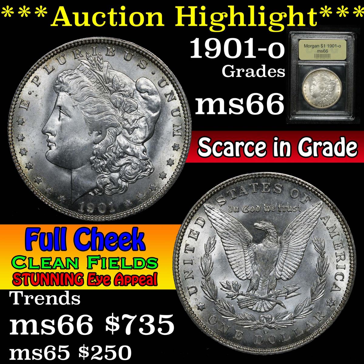 ***Auction Highlight*** 1901-o Morgan Dollar $1 Graded GEM+ Unc By USCG (fc)