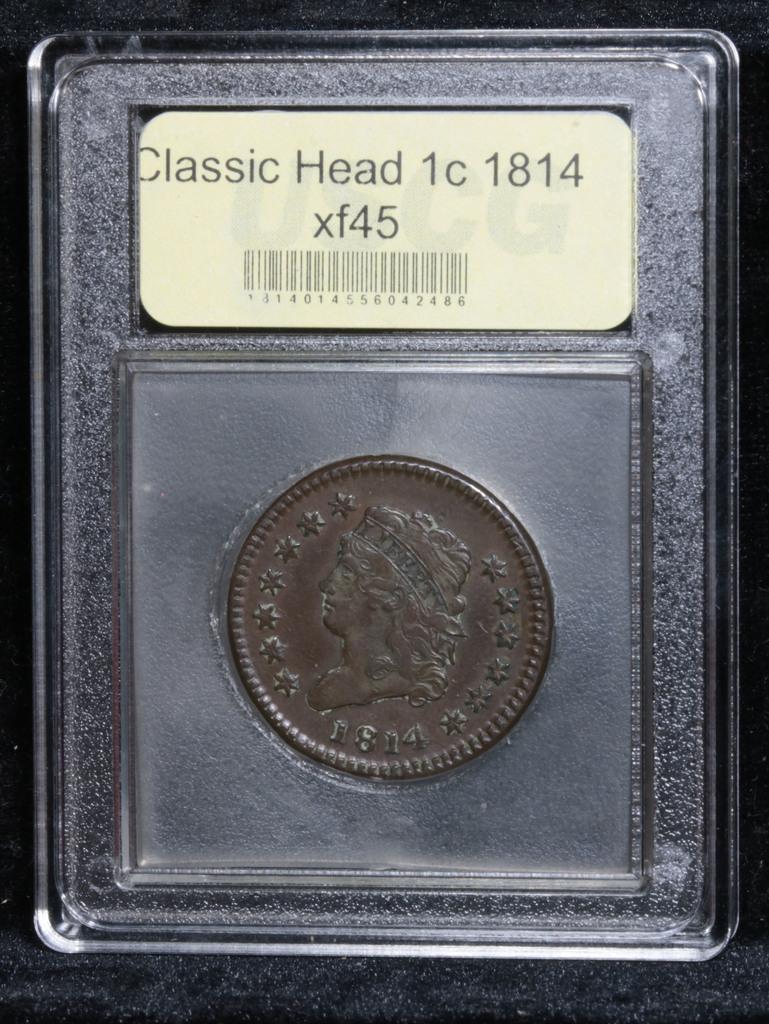 ***Auction Highlight*** 1814 Plain 4 Classic Head Large Cent 1c Graded xf+ By USCG (fc)