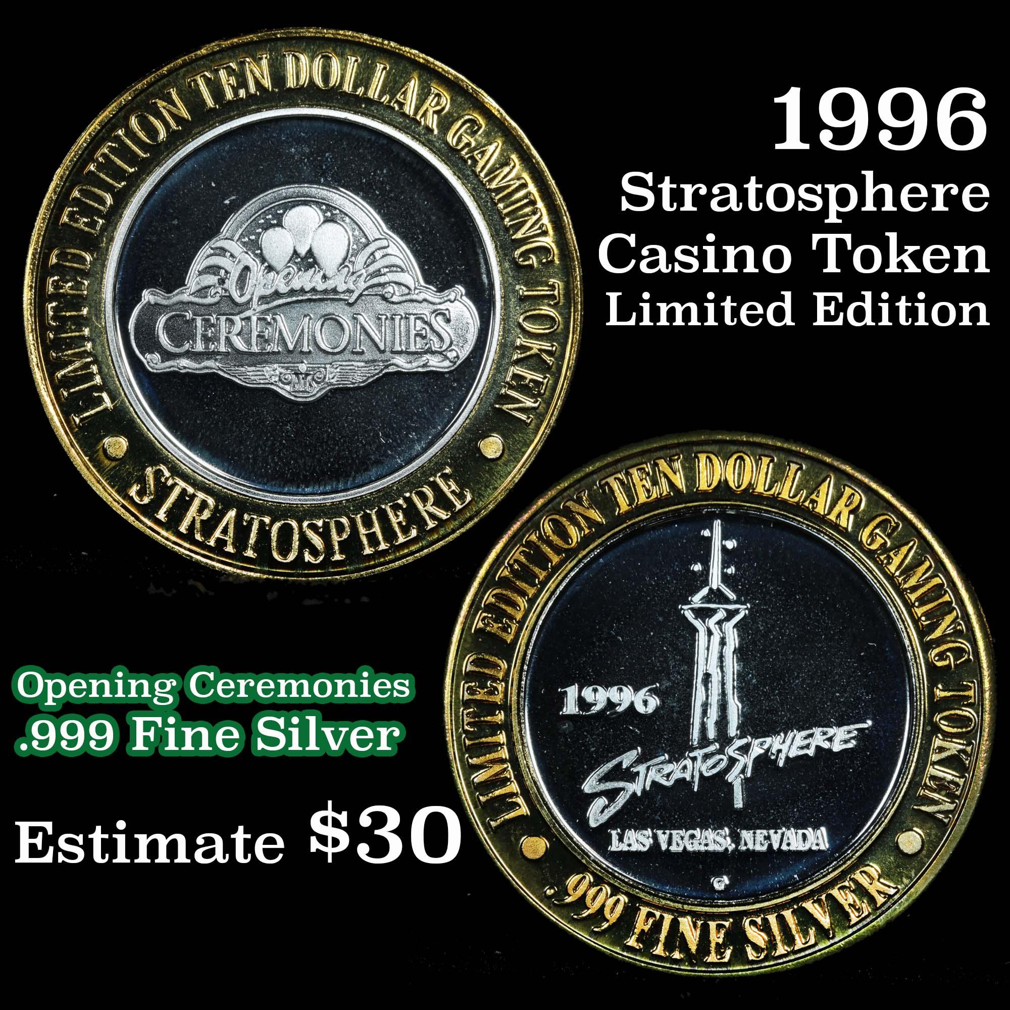 Stratosphere Casino Token with .6 Oz. of Silver in the center