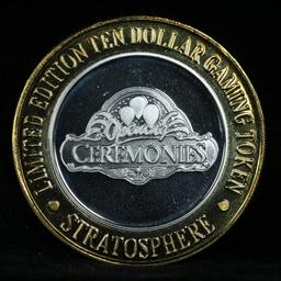 Stratosphere Casino Token with .6 Oz. of Silver in the center