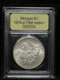 **Auction Highlight** 1878-p 7/8tf Vam 33 'Wild Doubled Legs' Morgan $1 Graded Choice+ Unc USCG (fc)