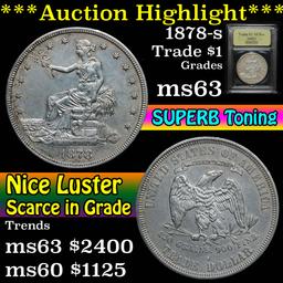 ***Auction Highlight*** 1878-s Trade Dollar $1 Graded Select Unc By USCG (fc)