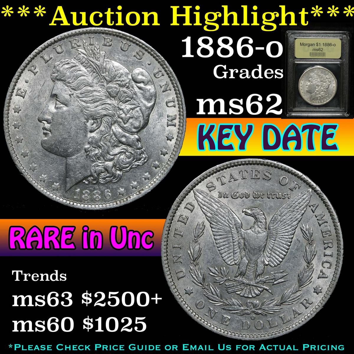 ***Auction Highlight*** 1886-o Morgan Dollar $1 Graded Select Unc By USCG (fc)