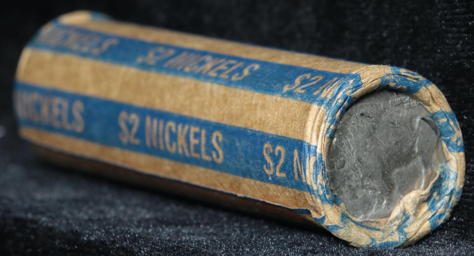 Full roll of Buffalo Nickels, 1919 on one end & a 's' Mint reverse on other end (fc)