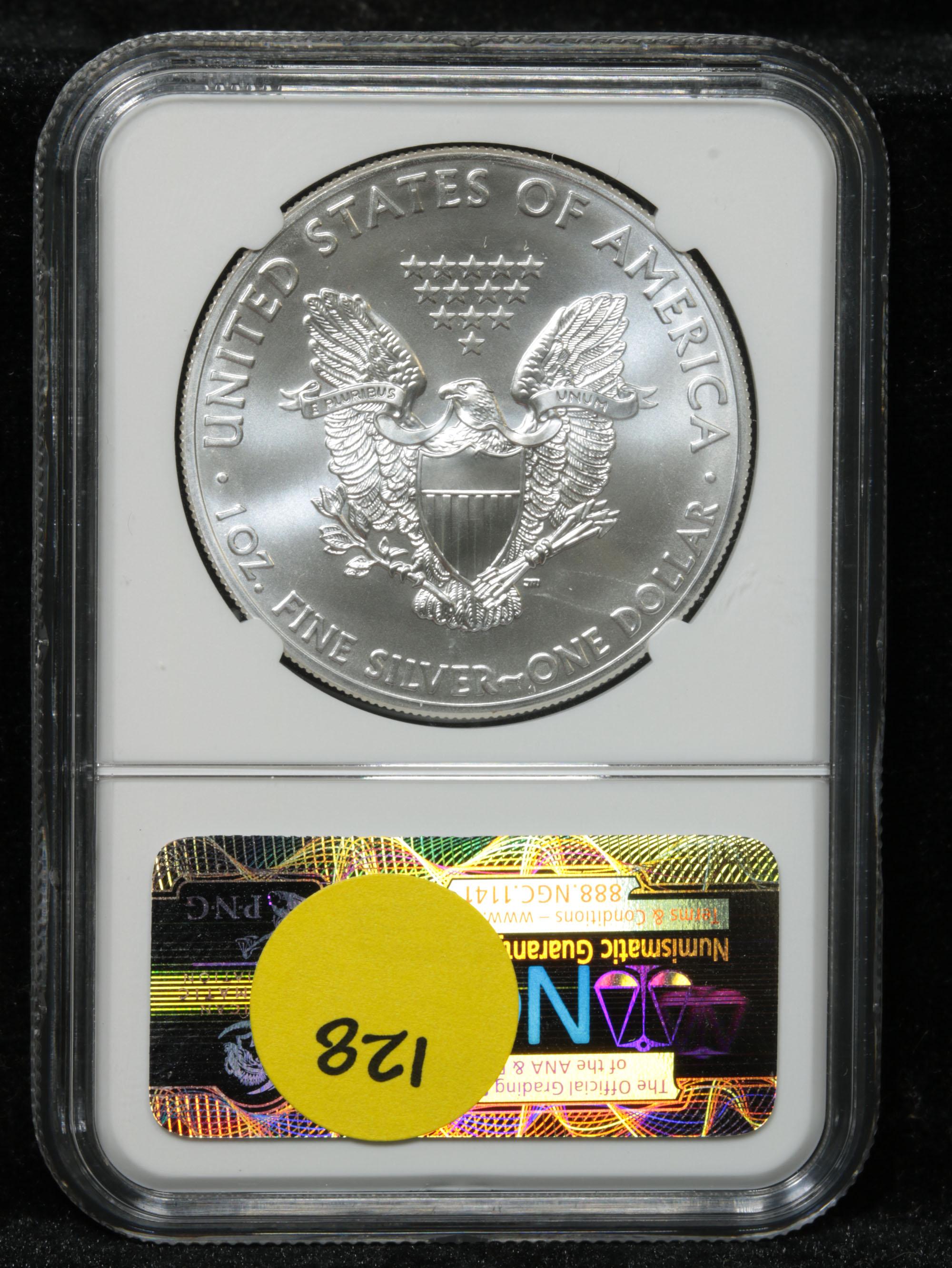 NGC 2014 Silver Eagle Dollar $1 Graded ms70 By NGC