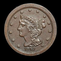 **Auction Highlight** Proof 1849 Small Date,  R-6 Braided Hair Half Cent 1/2c Graded Proof By USCG