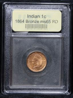 ***Auction Highlight*** 1864 Bronze Indian Cent 1c Graded GEM Unc RD By USCG (fc)