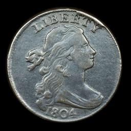 ***Auction Highlight*** 1804 Draped Bust Large Cent 1c Grades xf+ (fc)