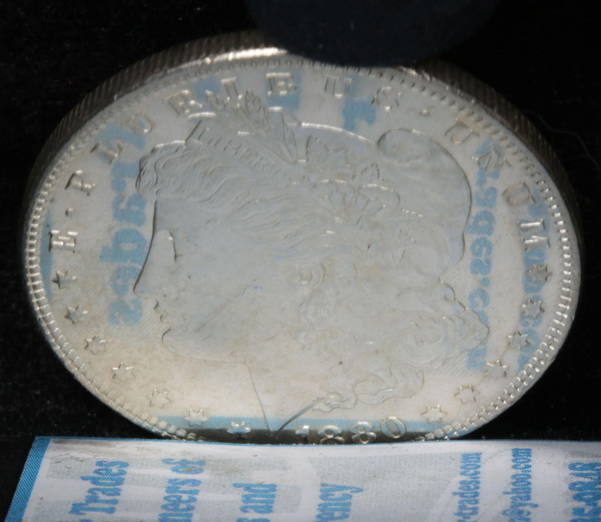 ***Auction Highlight*** 1880-p Morgan Dollar $1 Graded GEM+ UNC DMPL By USCG (fc)