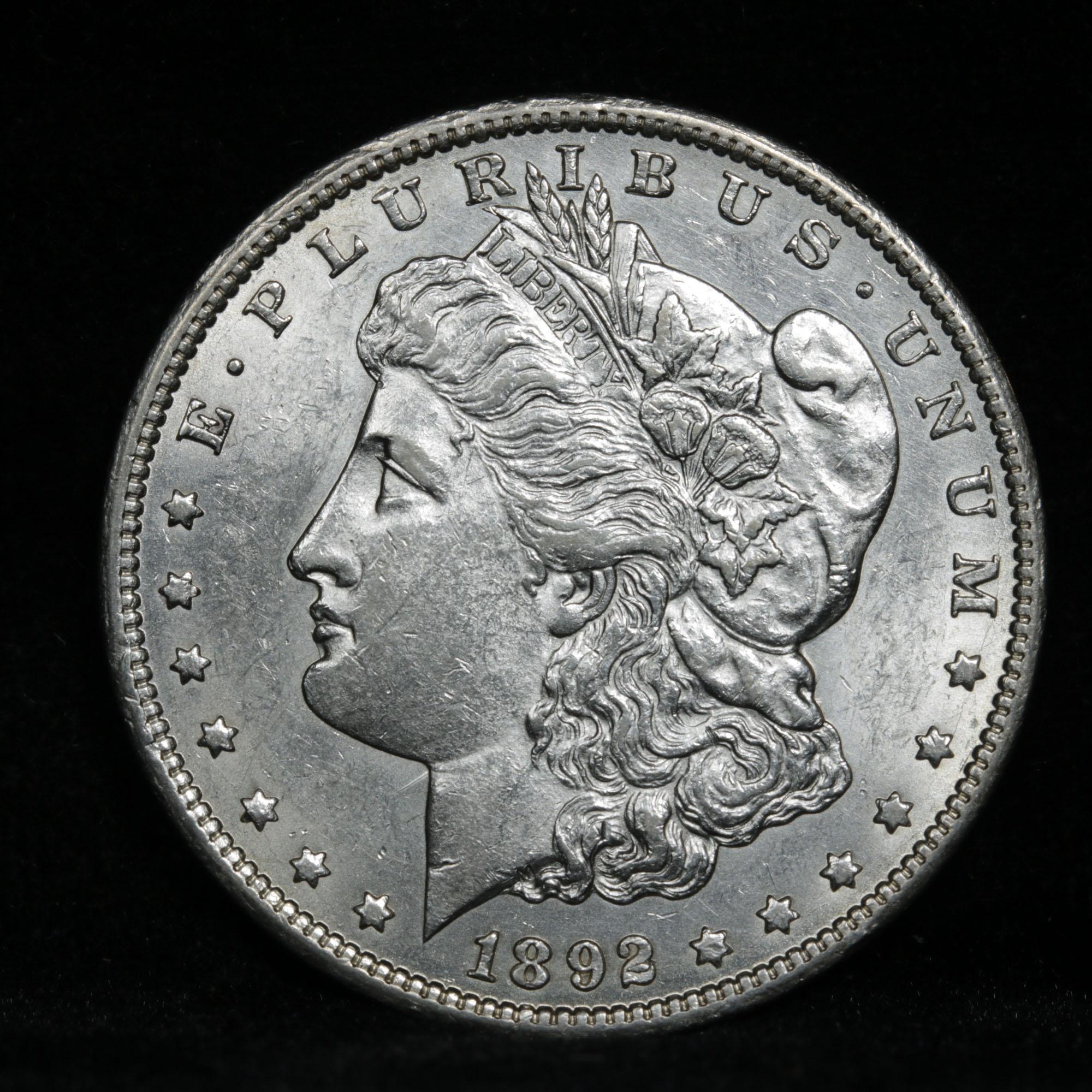 ***Auction Highlight*** 1892-cc Morgan Dollar $1 Graded Choice+ Unc By USCG (fc)