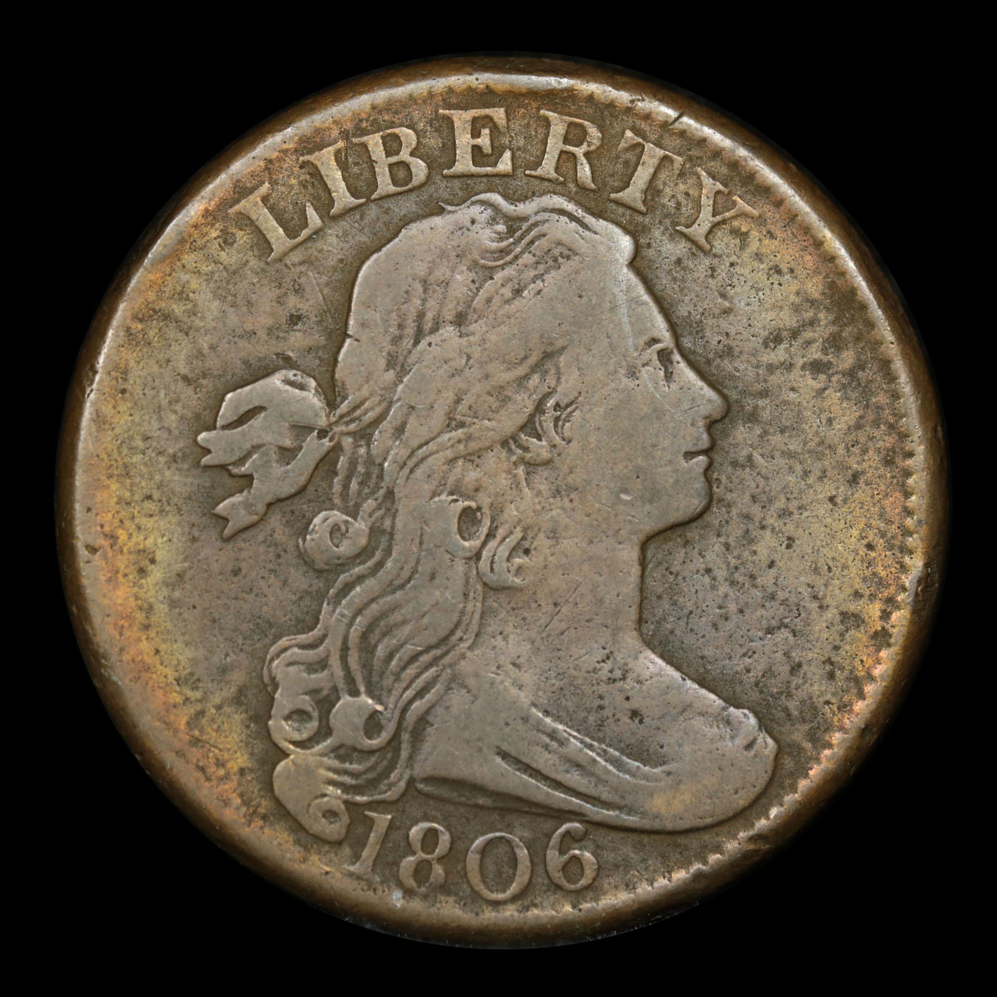 ***Auction Highlight*** 1806 Draped Bust Large Cent 1c Graded vf++ By USCG (fc)