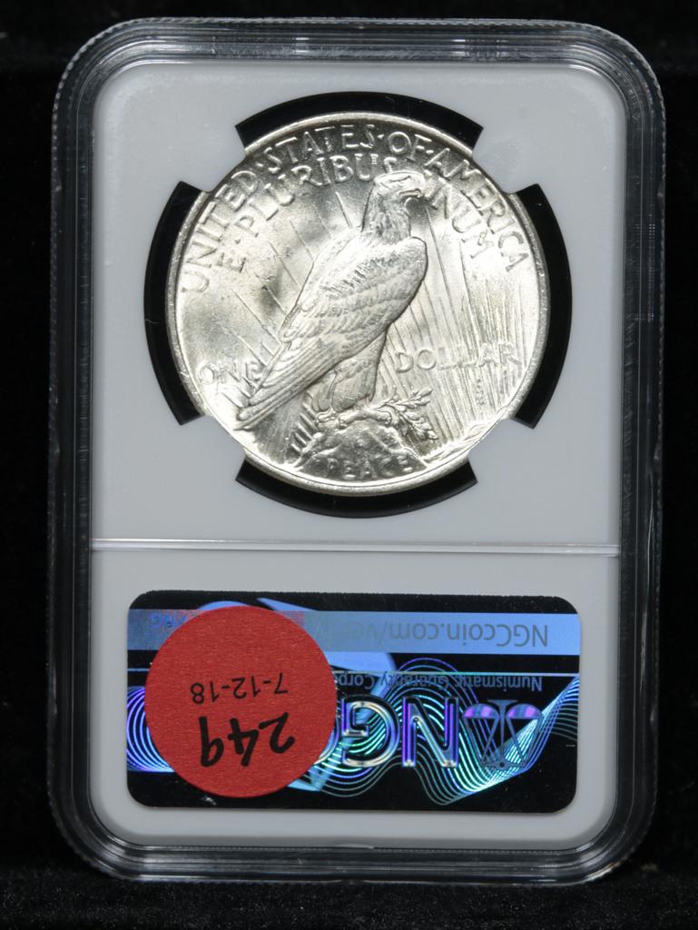 NGC 1922-p Peace Dollar $1 Graded ms63 By NGC