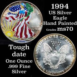 1994 Painted Silver Authentic US Eagle 1 oz .999 Silver