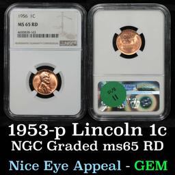NGC 1956-p Lincoln Cent 1c Graded ms65 rd By NGC
