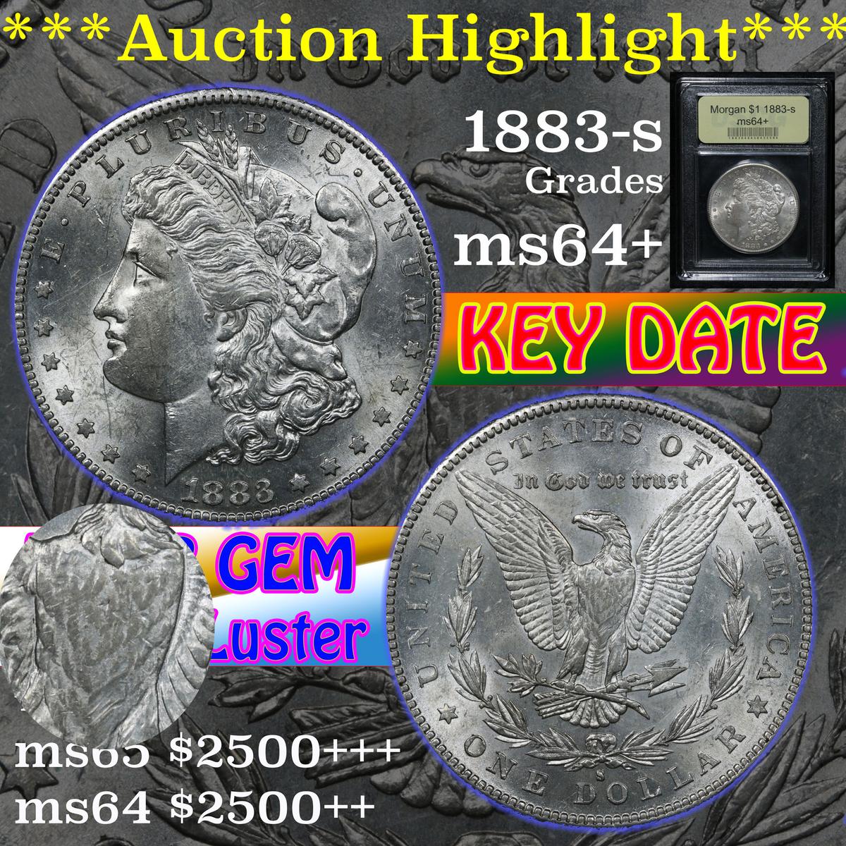 ***Auction Highlight*** 1883-s Morgan Dollar $1 Graded Choice+ Unc By USCG (fc)