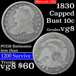 1830 Capped Bust Dime 10c Grades vg, very good