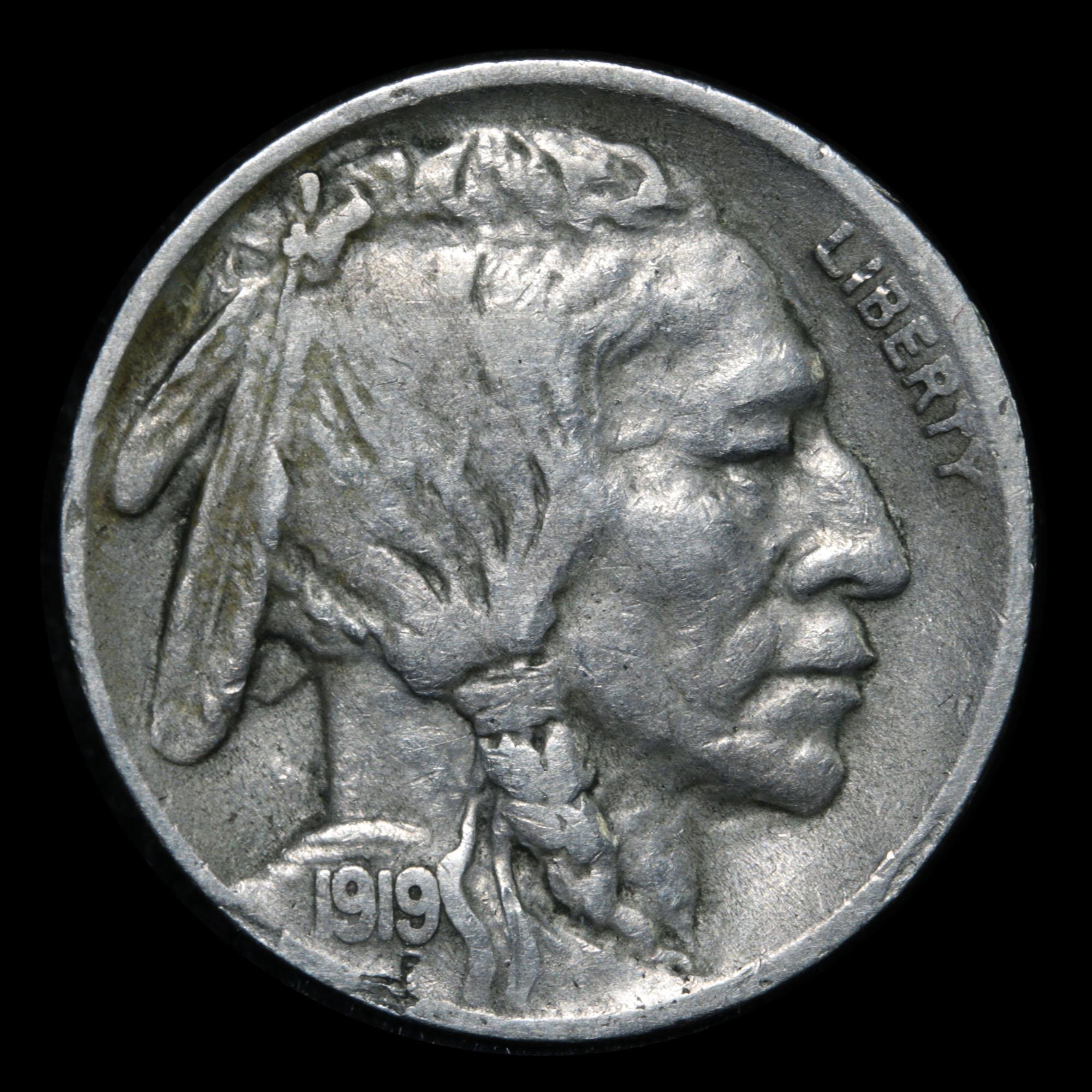 1919-s Buffalo Nickel 5c Grades xf