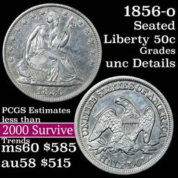 1856-o Seated Half Dollar 50c Grades Unc Details