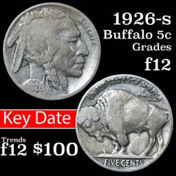 1926-s Buffalo Nickel 5c Grades f, fine