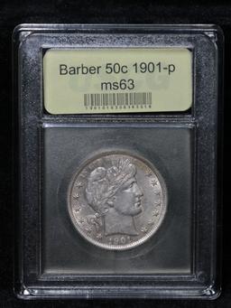 ***Auction Highlight*** 1901-p Barber Half Dollars 50c Graded Select Unc By USCG (fc)