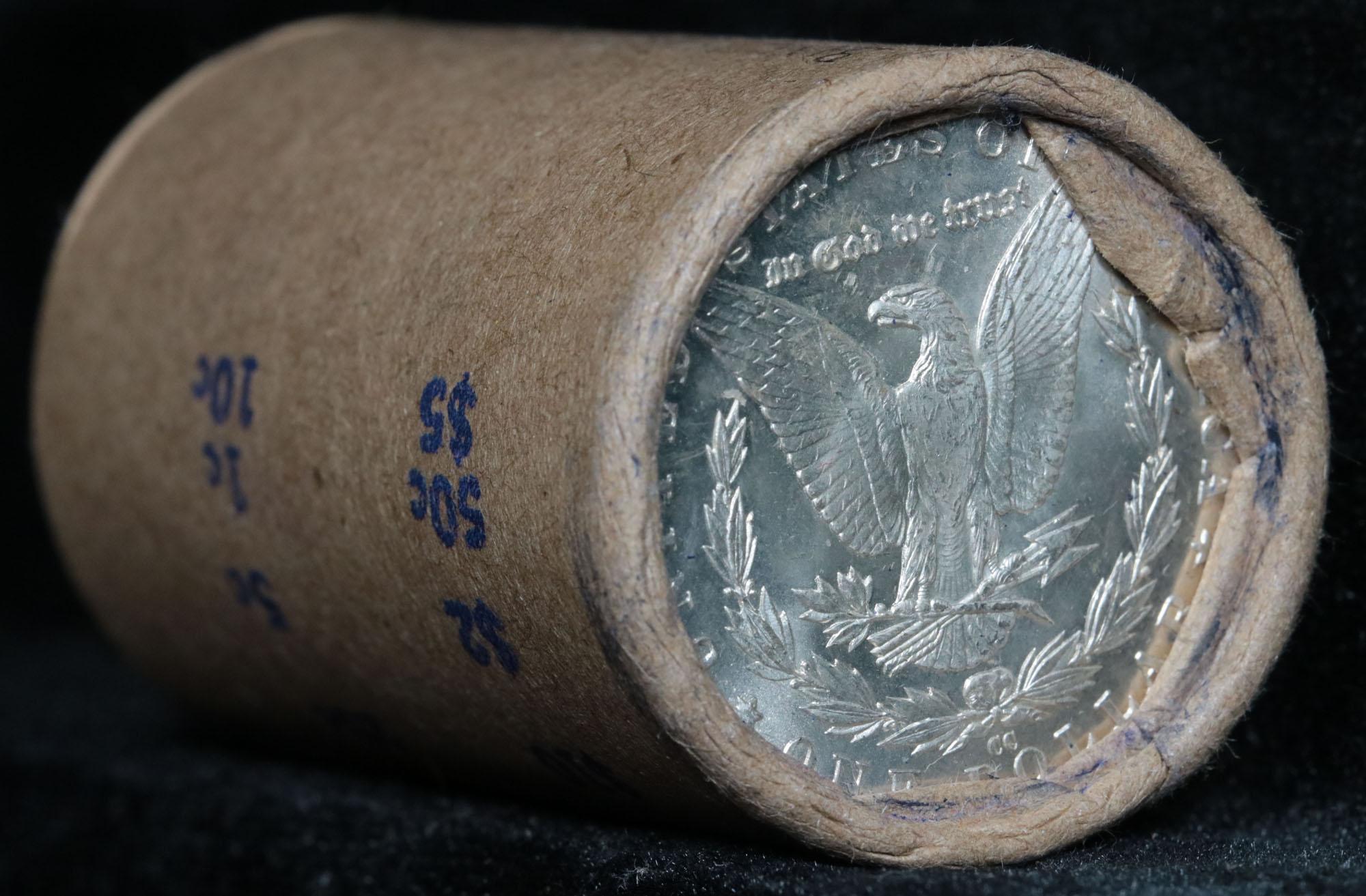 ***Auction Highlight*** Incredible Find, Uncirculated Morgan $1 Shotgun Roll w/1885 & cc mint ends