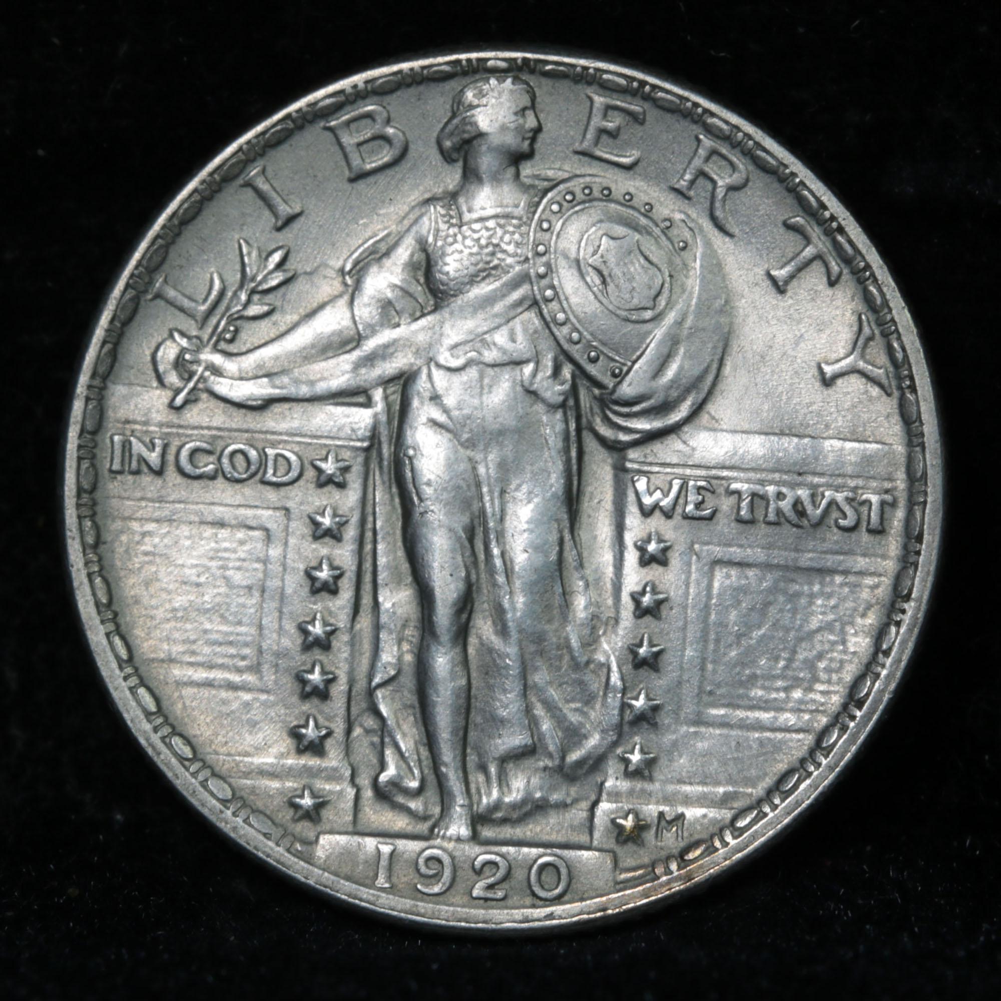 ***Auction Highlight*** 1920-p Standing Liberty Quarter 25c Graded Choice Unc FH By USCG (fc)