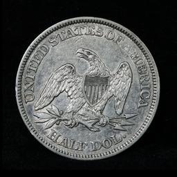 ***Auction Highlight*** 1859-p Seated Half Dollar 50c Grades Choice AU/BU Slider (fc)