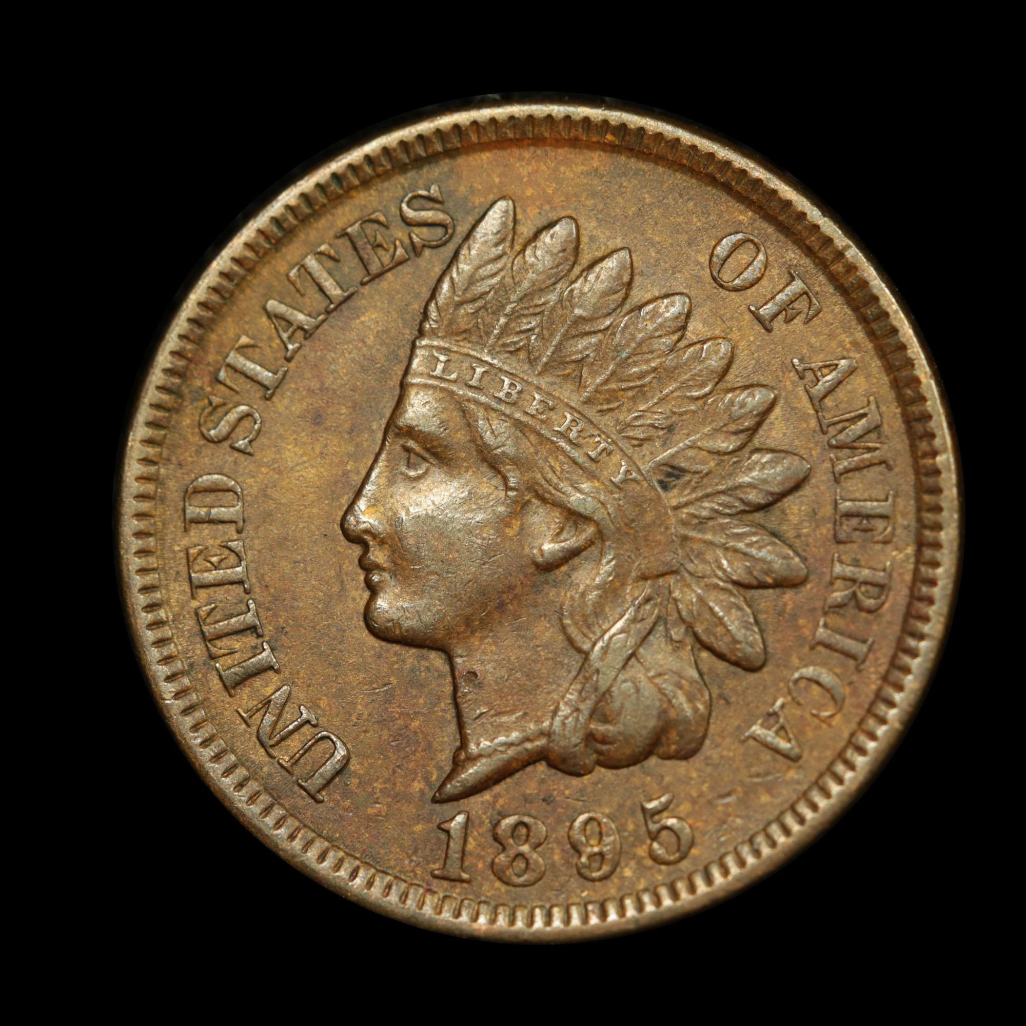 1895 Indian Cent 1c Grades Choice AU/BU Slider