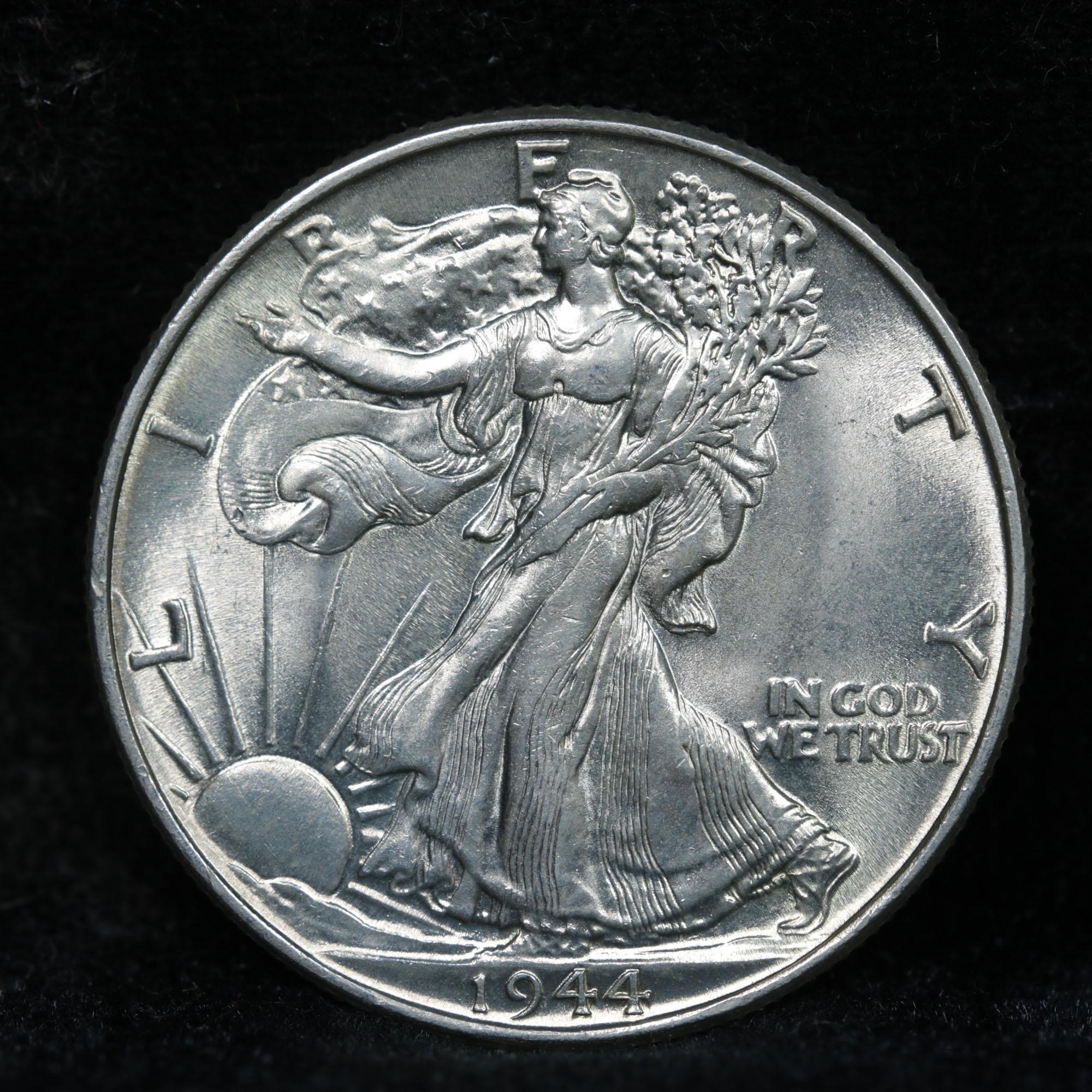 1944-p Walking Liberty Half Dollar 50c Grades GEM+ Unc