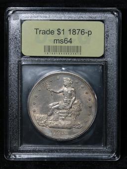 ***Auction Highlight*** 1876-p Trade Dollar $1 Graded Choice Unc By USCG (fc)