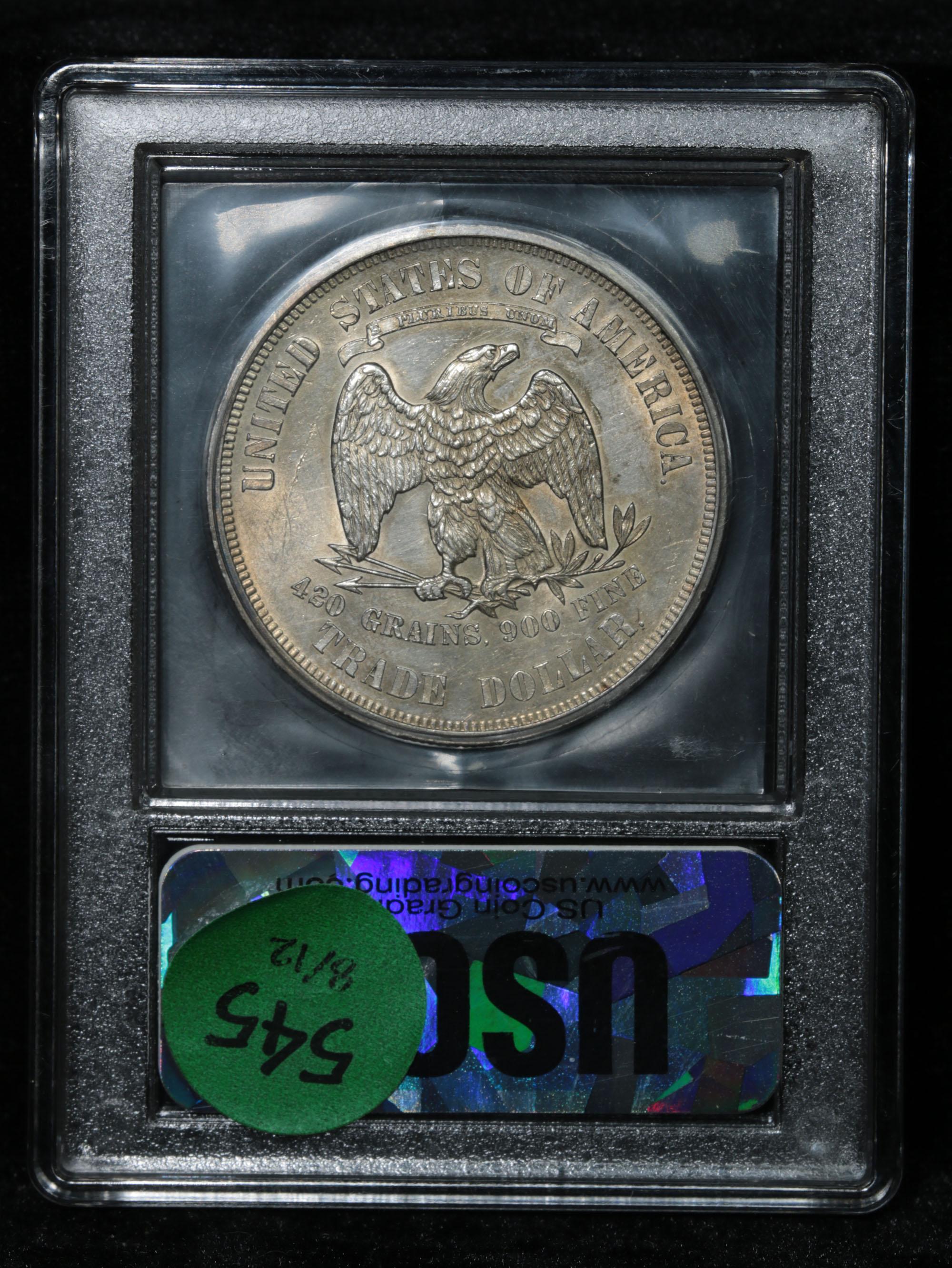 ***Auction Highlight*** 1876-p Trade Dollar $1 Graded Choice Unc By USCG (fc)