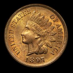 ***Auction Highlight*** 1897 Indian Cent 1c Graded GEM Unc RD By USCG (fc)