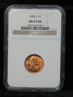 NGC 1954-s Lincoln Cent 1c Graded ms65 rd By NGC