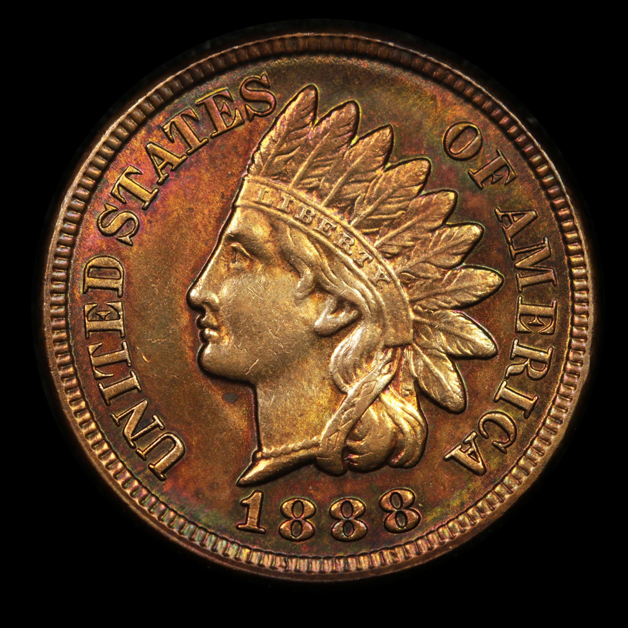 ***Auction Highlight*** 1888 Indian Cent 1c Graded GEM Unc RB By USCG (fc)