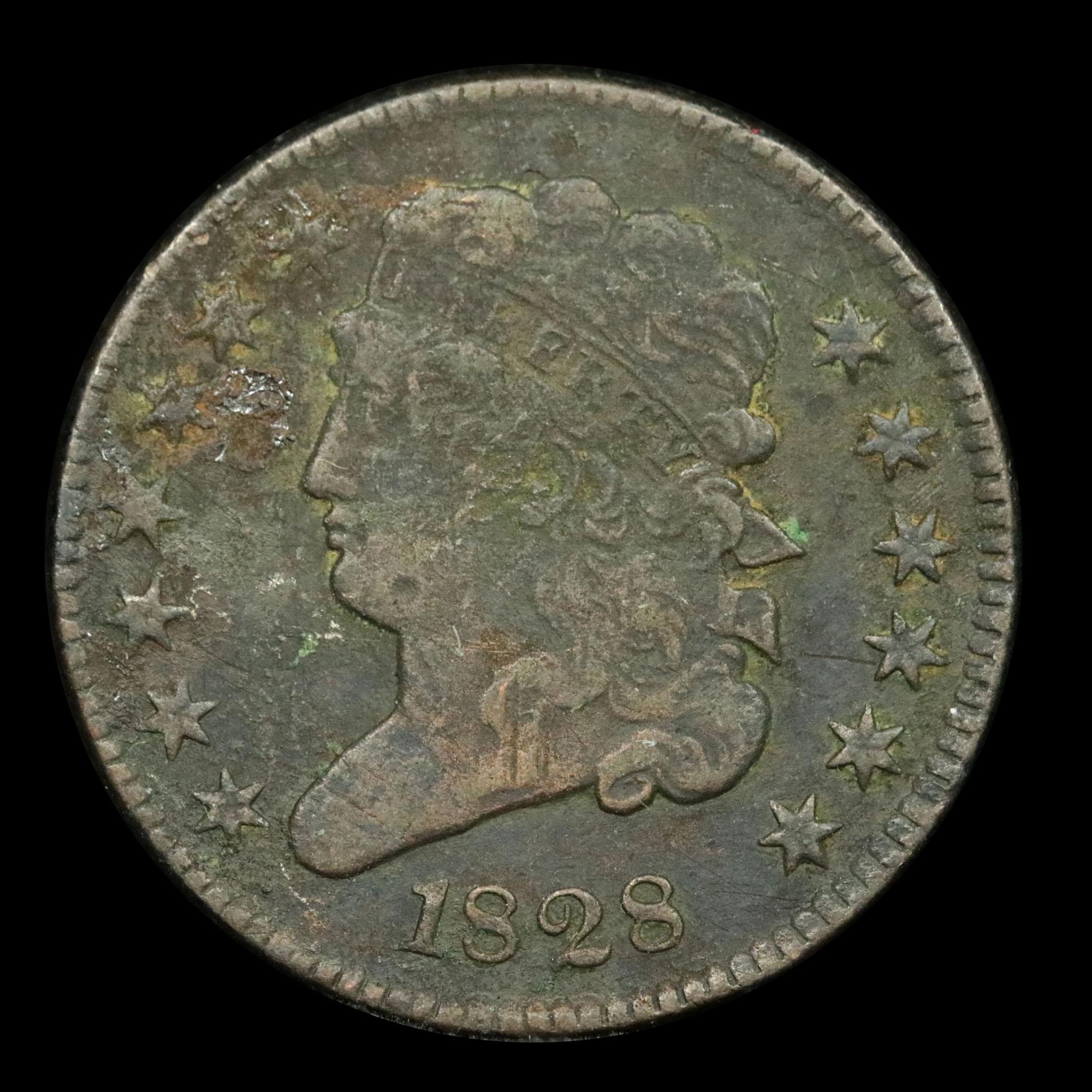 1828 Classic Head half cent 1/2c Grades vf, very fine