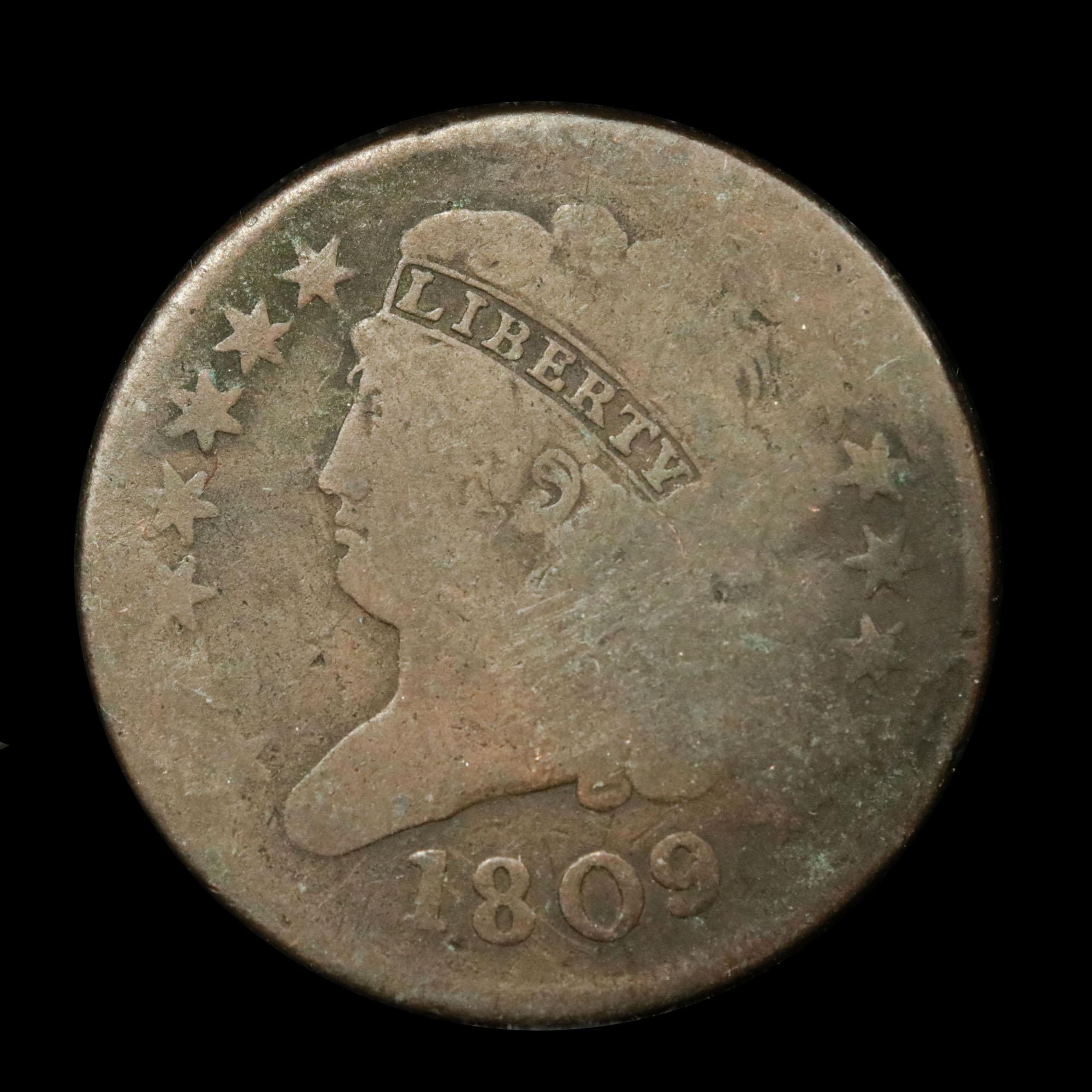 1809 Classic Head half cent 1/2c Grades g+