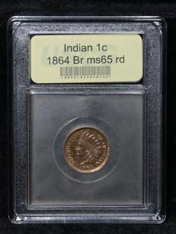 ***Auction Highlight*** 1864 Bronze Indian Cent 1c Graded GEM Unc RD By USCG (fc)