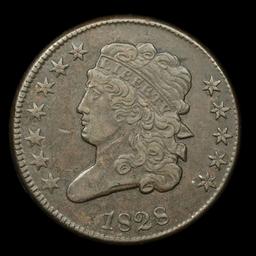 1828 Classic Head half cent 1/2c Grades xf+