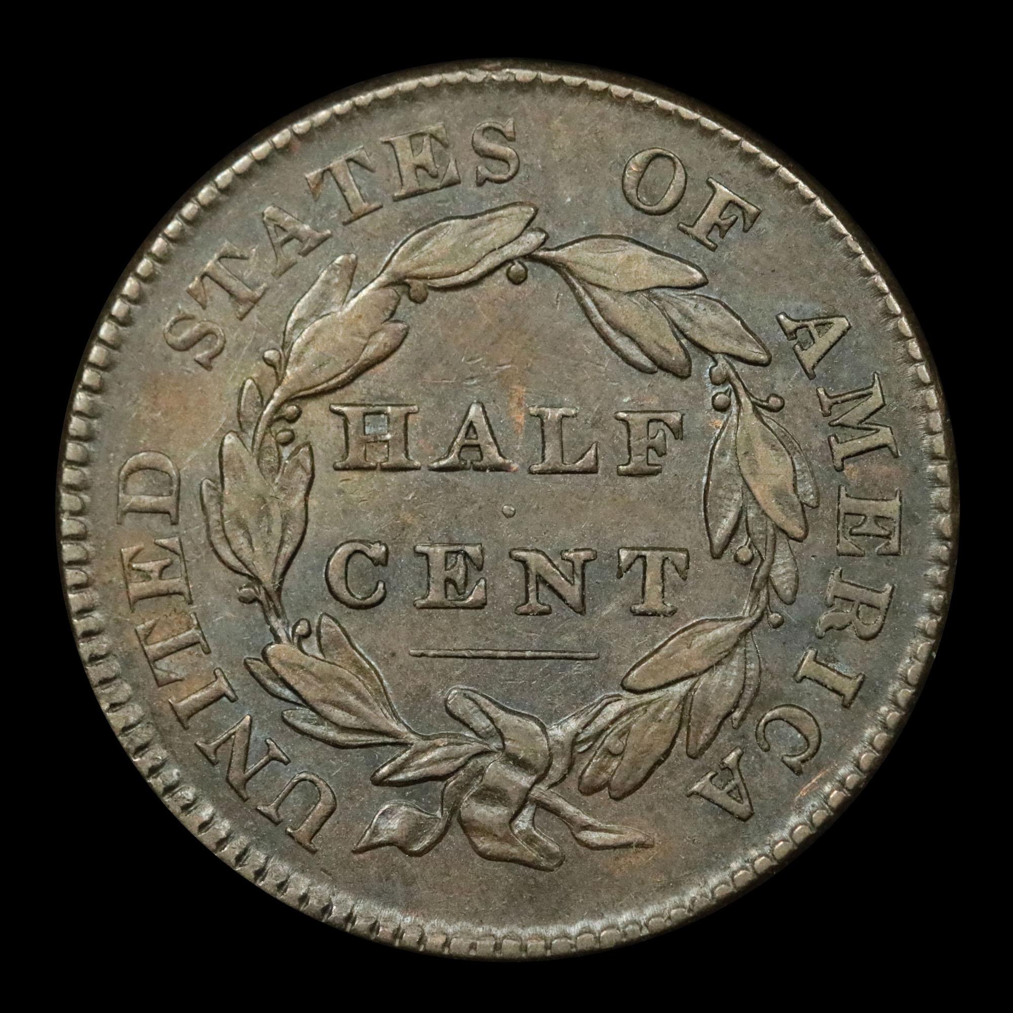 1828 Classic Head half cent 1/2c Grades xf+