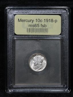 ***Auction Highlight*** 1918-p Mercury Dime 10c Graded GEM FSB By USCG (fc)