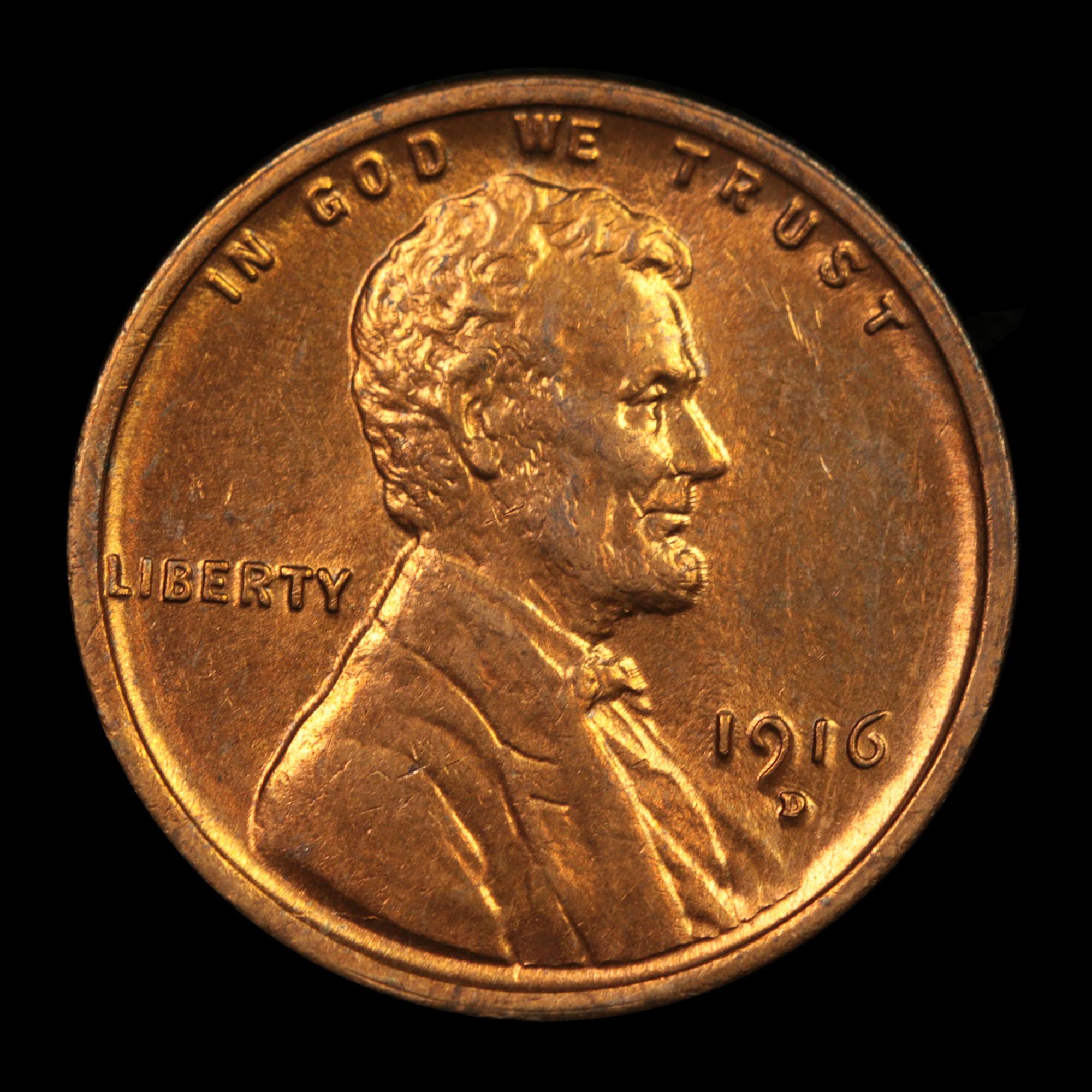 ***Auction Highlight*** 1916-d Lincoln Cent 1c Graded GEM Unc RD By USCG (fc)