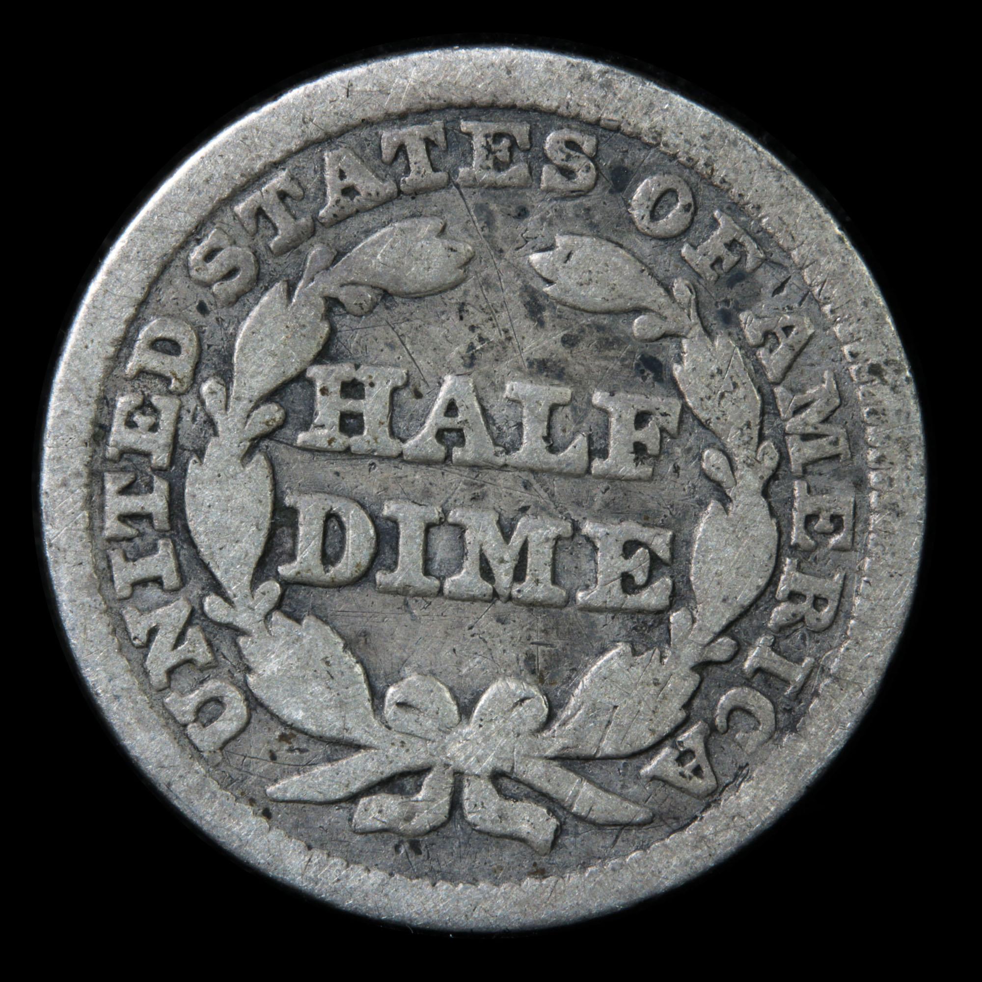 1849-p Seated Liberty Half Dime 1/2 10c Grades vg, very good