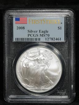 PCGS 2008 Silver Eagle Dollar $1 Graded ms70 By PCGS