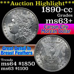 ***Auction Highlight*** 1890-cc Morgan Dollar $1 Grades Select+ Unc (fc)