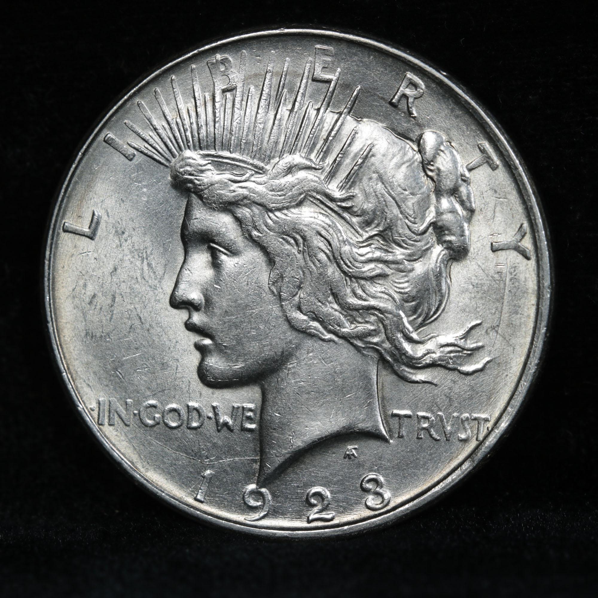 1923-d Peace Dollar $1 Grades Select Unc