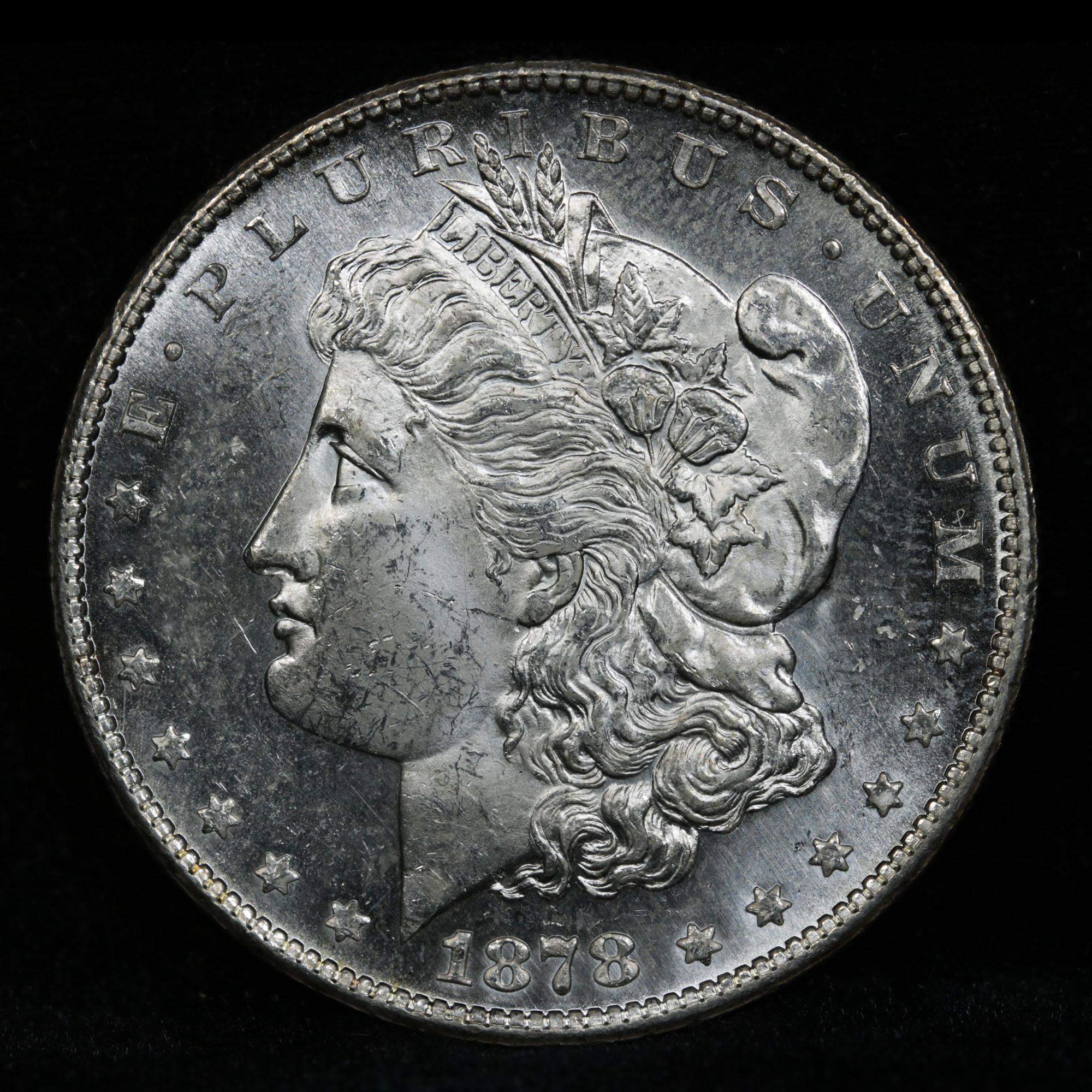 ***Auction Highlight*** 1878-s Morgan Dollar $1 Grades Choice Unc+ DMPL (fc)