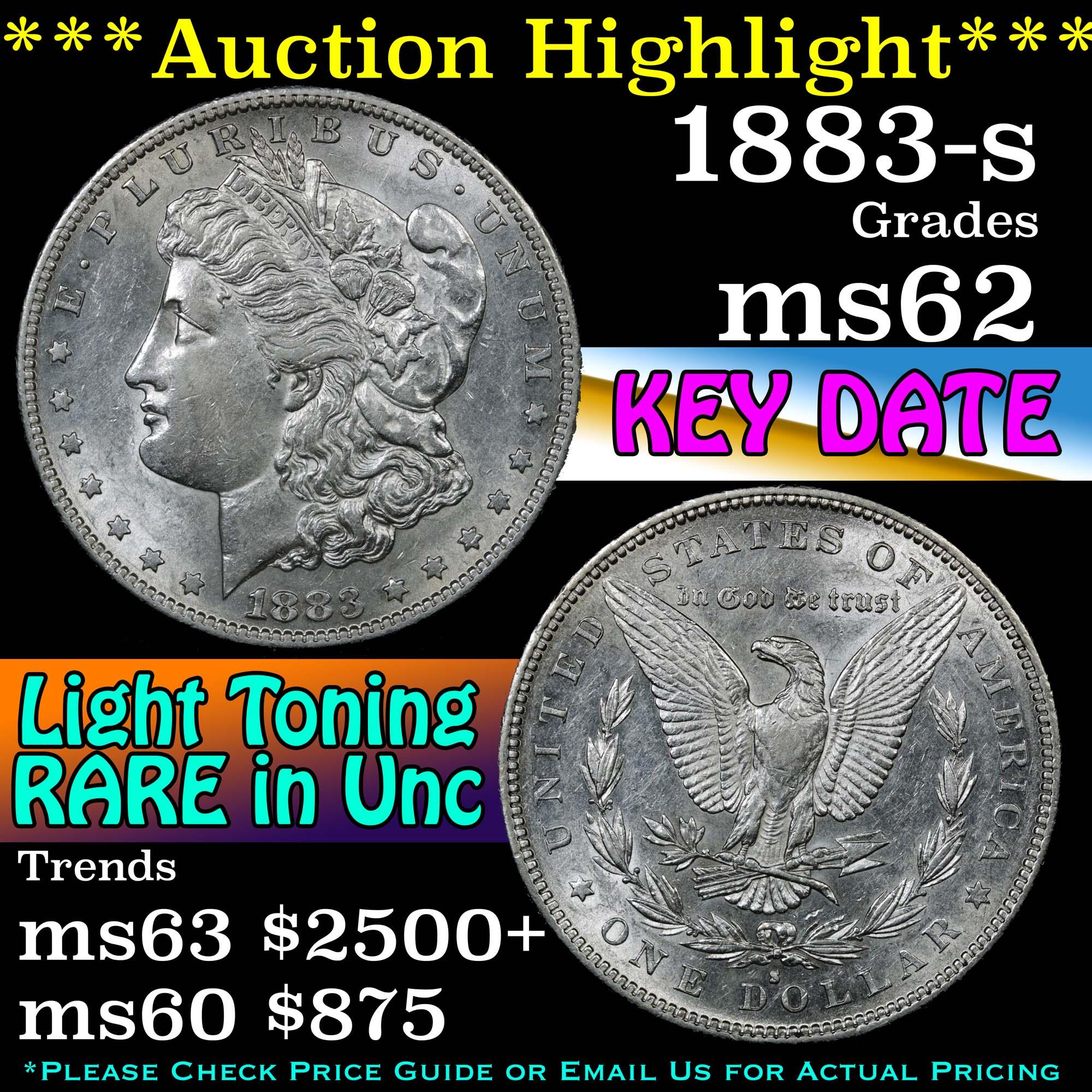 ***Auction Highlight*** 1883-s Morgan Dollar $1 Grades Select Unc (fc)